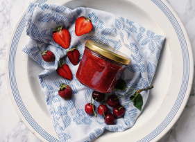 Jahodovo-třešňový džem