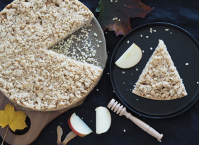 Drobený jablečný koláč bez lepku