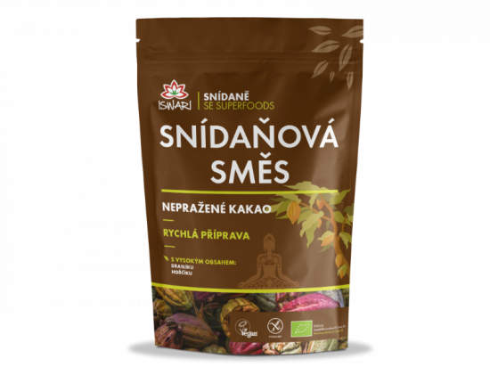 Snídaňová směs nepražené kakao BIO