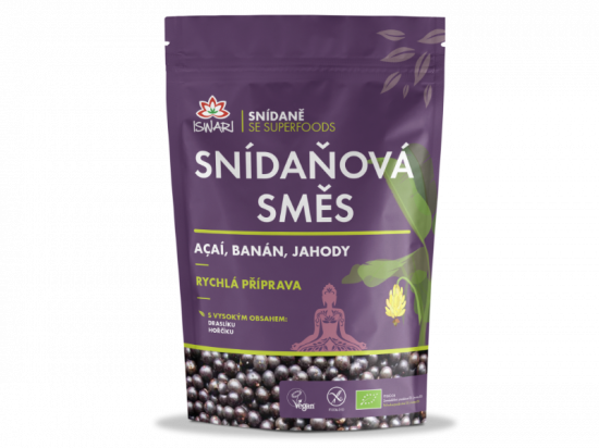 Snídaňová směs acaí-banán-jahody BIO